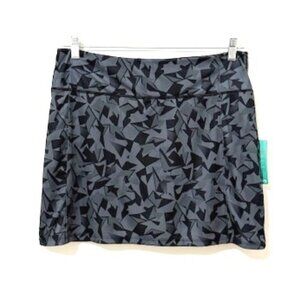 18 Birdies Theresa Skort Black & Gray Geometrical Golf Tennis Size L